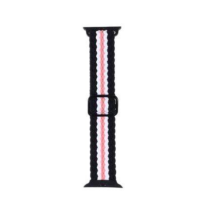 Adjustable Striped Woven Nylon Strap Watchband For Apple Watch Series, 7 41mm / 6&SE&5&4 40mm / 3&2&1 38mm, 7 45mm / 6&SE&5&4 44mm / 3&2&1 42mm - DealBuddy