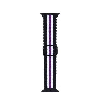 Adjustable Striped Woven Nylon Strap Watchband For Apple Watch Series, 7 41mm / 6&SE&5&4 40mm / 3&2&1 38mm, 7 45mm / 6&SE&5&4 44mm / 3&2&1 42mm - DealBuddy