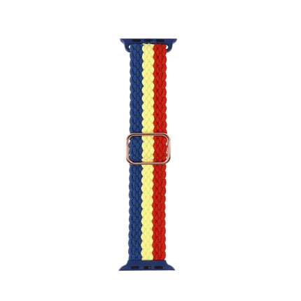 Adjustable Striped Woven Nylon Strap Watchband For Apple Watch Series, 7 41mm / 6&SE&5&4 40mm / 3&2&1 38mm, 7 45mm / 6&SE&5&4 44mm / 3&2&1 42mm - DealBuddy