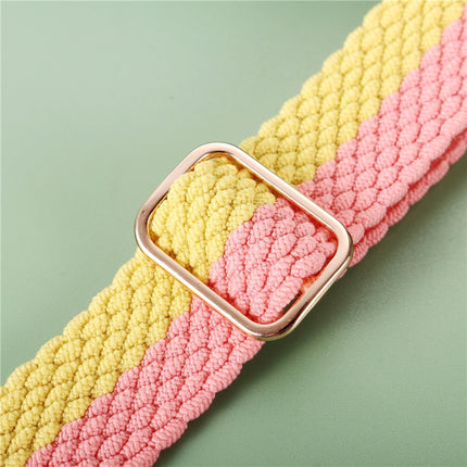 Adjustable Striped Woven Nylon Strap Watchband For Apple Watch Series, 7 41mm / 6&SE&5&4 40mm / 3&2&1 38mm, 7 45mm / 6&SE&5&4 44mm / 3&2&1 42mm - DealBuddy