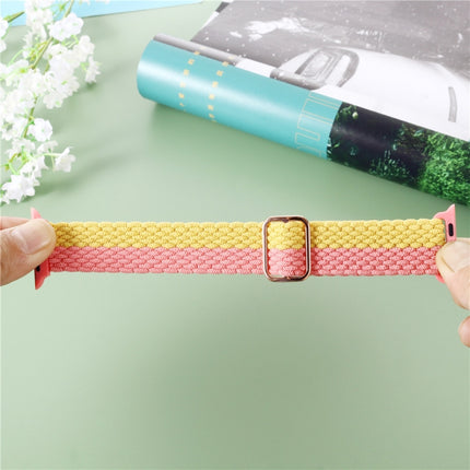 Adjustable Striped Woven Nylon Strap Watchband For Apple Watch Series, 7 41mm / 6&SE&5&4 40mm / 3&2&1 38mm, 7 45mm / 6&SE&5&4 44mm / 3&2&1 42mm - DealBuddy