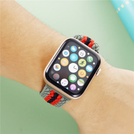 Adjustable Striped Woven Nylon Strap Watchband For Apple Watch Series, 7 41mm / 6&SE&5&4 40mm / 3&2&1 38mm, 7 45mm / 6&SE&5&4 44mm / 3&2&1 42mm - DealBuddy