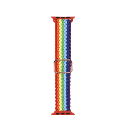 Adjustable Striped Woven Nylon Strap Watchband For Apple Watch Series, 7 41mm / 6&SE&5&4 40mm / 3&2&1 38mm, 7 45mm / 6&SE&5&4 44mm / 3&2&1 42mm - DealBuddy