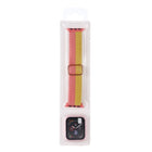 Adjustable Striped Woven Nylon Watchband + Watch Case Set For Apple Watch Series