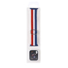Adjustable Striped Woven Nylon Watchband + Watch Case Set For Apple Watch Series