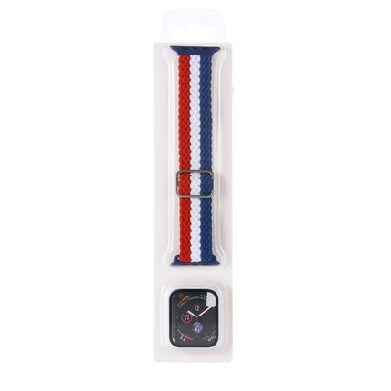 Adjustable Striped Woven Nylon Watchband + Watch Case Set For Apple Watch Series, 7 41mm/6&SE&5&4 40mm/3&2&1 38mm, 7 45mm/6&SE&5&4 44mm/3&2&1 42mm - DealBuddy