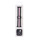 Adjustable Striped Woven Nylon Watchband + Watch Case Set For Apple Watch Series