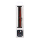 Adjustable Striped Woven Nylon Watchband + Watch Case Set For Apple Watch Series