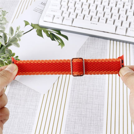 Adjustable Striped Woven Nylon Watchband + Watch Case Set For Apple Watch Series