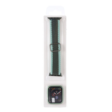 Adjustable Striped Woven Nylon Watchband + Watch Case Set For Apple Watch Series