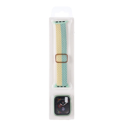 Adjustable Striped Woven Nylon Watchband + Watch Case Set For Apple Watch Series