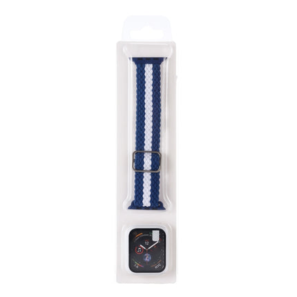 Adjustable Striped Woven Nylon Watchband + Watch Case Set For Apple Watch Series