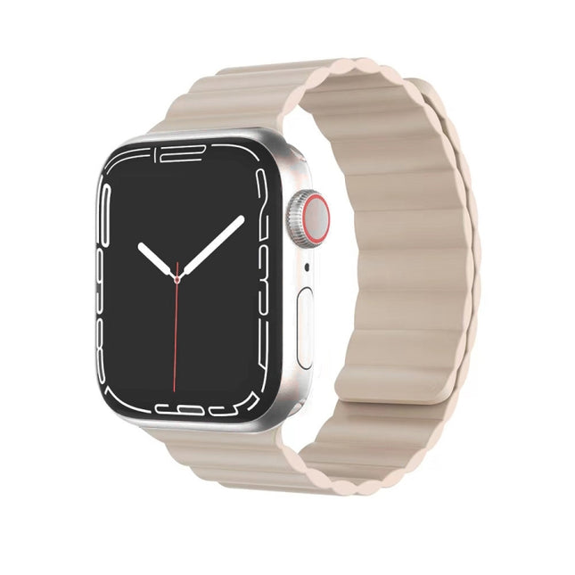Mutural Liquid Silicone Magnetic Strap Watchband For Apple Watch Series, 7 41mm / 6&SE&5&4 40mm / 3&2&1 38mm, 7 45mm / 6&SE&5&4 44mm / 3&2&1 42mm - DealBuddy
