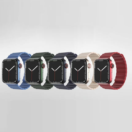 Mutural Liquid Silicone Magnetic Strap Watchband For Apple Watch Series, 7 41mm / 6&SE&5&4 40mm / 3&2&1 38mm, 7 45mm / 6&SE&5&4 44mm / 3&2&1 42mm - DealBuddy
