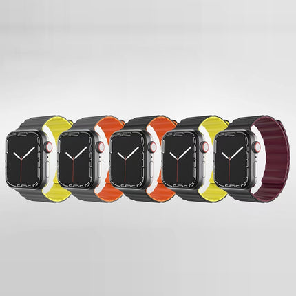 Mutural Moran Series Liquid Silicone Magnetic Strap Watchband For Apple Watch Series, 7 41mm / 6&SE&5&4 40mm / 3&2&1 38mm, 7 45mm / 6&SE&5&4 44mm / 3&2&1 42mm - DealBuddy