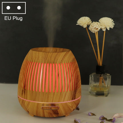400ml Hollow-out LED Humidifier Wood Grain Air Purifier Aromatherapy Machine with Colorful LED Light