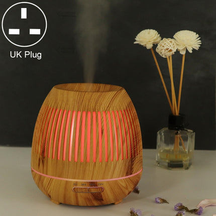 400ml Hollow-out LED Humidifier Wood Grain Air Purifier Aromatherapy Machine with Colorful LED Light