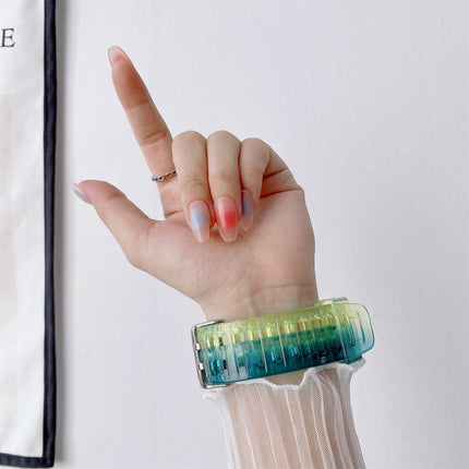 Jelly Gradient Transparent TPU Strap Watchband For Apple Watch Series, 7 41mm / 6&SE&5&4 40mm / 3&2&1 38mm, 7 45mm / 6&SE&5&4 44mm / 3&2&1 42mm - DealBuddy