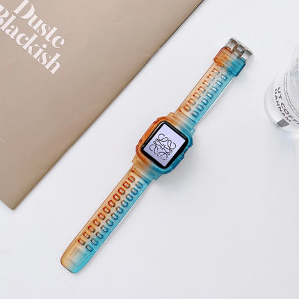 Jelly Gradient Transparent TPU Strap Watchband For Apple Watch Series, 7 41mm / 6&SE&5&4 40mm / 3&2&1 38mm, 7 45mm / 6&SE&5&4 44mm / 3&2&1 42mm - DealBuddy