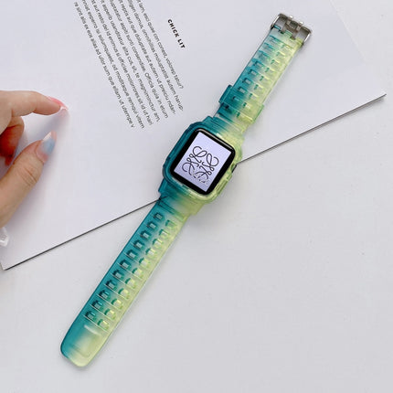 Jelly Gradient Transparent TPU Strap Watchband For Apple Watch Series, 7 41mm / 6&SE&5&4 40mm / 3&2&1 38mm, 7 45mm / 6&SE&5&4 44mm / 3&2&1 42mm - DealBuddy