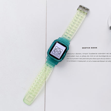 Jelly Gradient Transparent TPU Strap Watchband For Apple Watch Series, 7 41mm / 6&SE&5&4 40mm / 3&2&1 38mm, 7 45mm / 6&SE&5&4 44mm / 3&2&1 42mm - DealBuddy