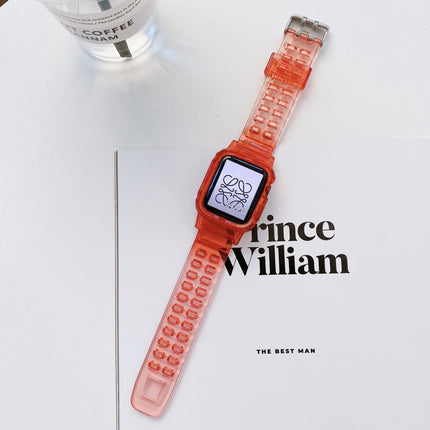 Jelly Gradient Transparent TPU Strap Watchband For Apple Watch Series, 7 41mm / 6&SE&5&4 40mm / 3&2&1 38mm, 7 45mm / 6&SE&5&4 44mm / 3&2&1 42mm - DealBuddy