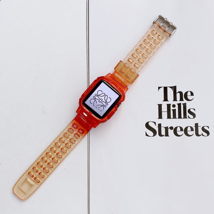 Jelly Gradient Transparent TPU Strap Watchband For Apple Watch Series, 7 41mm / 6&SE&5&4 40mm / 3&2&1 38mm, 7 45mm / 6&SE&5&4 44mm / 3&2&1 42mm - DealBuddy