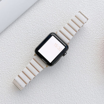 Ceramic One-bead Steel Strap Watchband For Apple Watch Series, 7 41mm / 6&SE&5&4 40mm / 3&2&1 38mm, 7 45mm / 6&SE&5&4 44mm / 3&2&1 42mm - DealBuddy