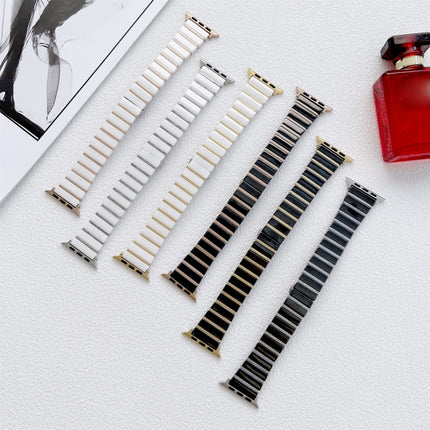 Ceramic One-bead Steel Strap Watchband For Apple Watch Series, 7 41mm / 6&SE&5&4 40mm / 3&2&1 38mm, 7 45mm / 6&SE&5&4 44mm / 3&2&1 42mm - DealBuddy