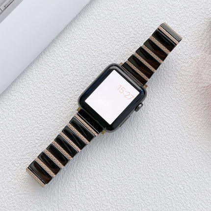 Ceramic One-bead Steel Strap Watchband For Apple Watch Series, 7 41mm / 6&SE&5&4 40mm / 3&2&1 38mm, 7 45mm / 6&SE&5&4 44mm / 3&2&1 42mm - DealBuddy
