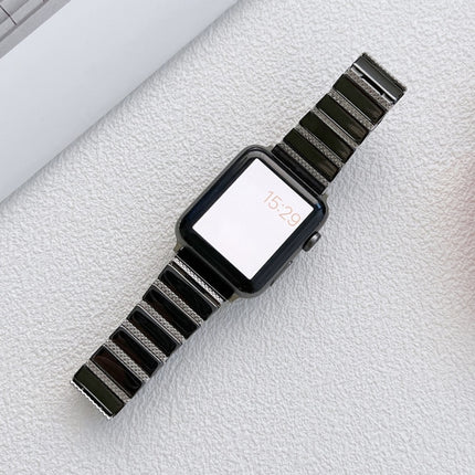 Ceramic One-bead Steel Strap Watchband For Apple Watch Series, 7 41mm / 6&SE&5&4 40mm / 3&2&1 38mm, 7 45mm / 6&SE&5&4 44mm / 3&2&1 42mm - DealBuddy