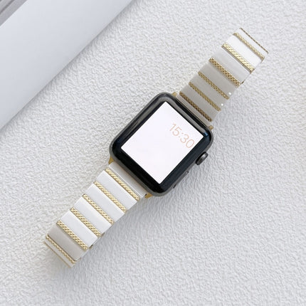 Ceramic One-bead Steel Strap Watchband For Apple Watch Series, 7 41mm / 6&SE&5&4 40mm / 3&2&1 38mm, 7 45mm / 6&SE&5&4 44mm / 3&2&1 42mm - DealBuddy