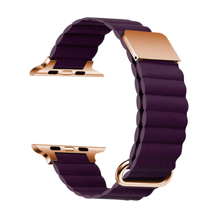 Magnetic Leather Strap Watchband For Apple Watch Series, 7 41mm / 6&SE&5&4 40mm / 3&2&1 38mm, 7 45mm / 6&SE&5&4 44mm / 3&2&1 42mm - DealBuddy