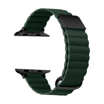 Magnetic Leather Strap Watchband For Apple Watch Series, 7 41mm / 6&SE&5&4 40mm / 3&2&1 38mm, 7 45mm / 6&SE&5&4 44mm / 3&2&1 42mm - DealBuddy