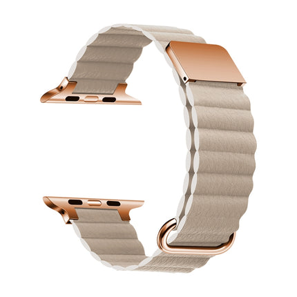 Magnetic Leather Strap Watchband For Apple Watch Series, 7 41mm / 6&SE&5&4 40mm / 3&2&1 38mm, 7 45mm / 6&SE&5&4 44mm / 3&2&1 42mm - DealBuddy