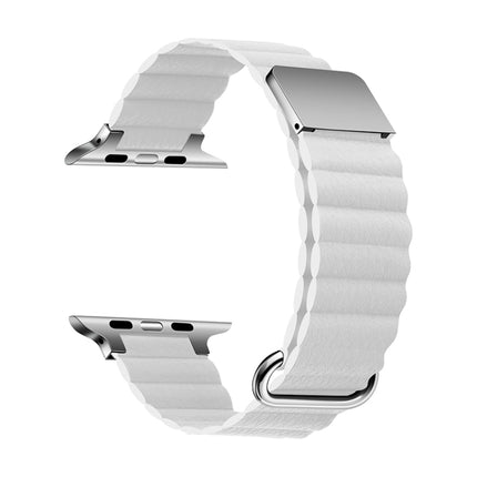 Magnetic Leather Strap Watchband For Apple Watch Series, 7 41mm / 6&SE&5&4 40mm / 3&2&1 38mm, 7 45mm / 6&SE&5&4 44mm / 3&2&1 42mm - DealBuddy