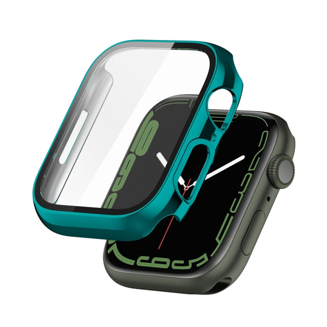 Electroplating Shockproof PC Protective Case with Tempered Glass Film, For Apple Watch Series 9 / 8 / 7 41mm, For Apple Watch Series 9 / 8 / 7 45mm - DealBuddy