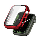 Electroplating Shockproof PC Protective Case with Tempered Glass Film, For Apple Watch Series 9 / 8 / 7 41mm, For Apple Watch Series 9 / 8 / 7 45mm - DealBuddy