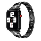 Diamond Encrusted Stainless Steel Strap Watchband For Apple Watch Series, 7 41mm / 6&SE&5&4 40mm / 3&2&1 38mm, 7 45mm / 6&SE&5&4 44mm / 3&2&1 42mm - DealBuddy