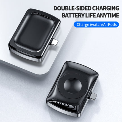 JJT-997 Type-C Interface Earphone and Watch Double-sided Wireless Charger for AirPods & iWatch - DealBuddy