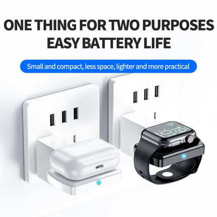 JJT-997 Type-C Interface Earphone and Watch Double-sided Wireless Charger for AirPods & iWatch - DealBuddy