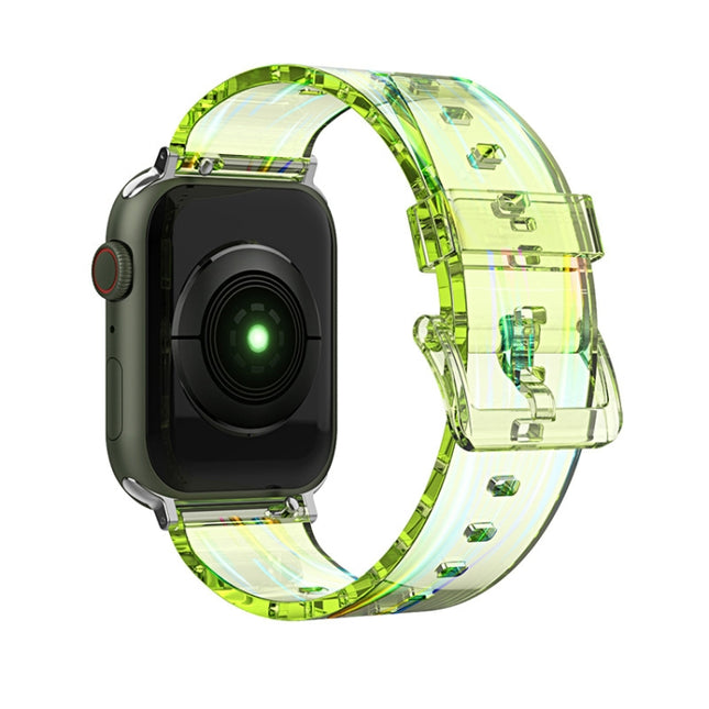 Colorful Transparent Silicone Watchband For Apple Watch Series, 7 45mm / 6 & SE & 5 & 4 44mm / 3 & 2 & 1 42mm, 7 41mm / 6 & SE & 5 & 4 40mm / 3 & 2 & 1 38mm - DealBuddy