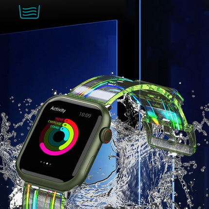 Colorful Transparent Silicone Watchband For Apple Watch Series, 7 45mm / 6 & SE & 5 & 4 44mm / 3 & 2 & 1 42mm, 7 41mm / 6 & SE & 5 & 4 40mm / 3 & 2 & 1 38mm - DealBuddy