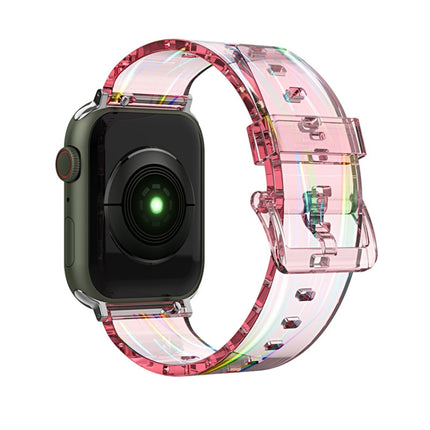 Colorful Transparent Silicone Watchband For Apple Watch Series, 7 45mm / 6 & SE & 5 & 4 44mm / 3 & 2 & 1 42mm, 7 41mm / 6 & SE & 5 & 4 40mm / 3 & 2 & 1 38mm - DealBuddy