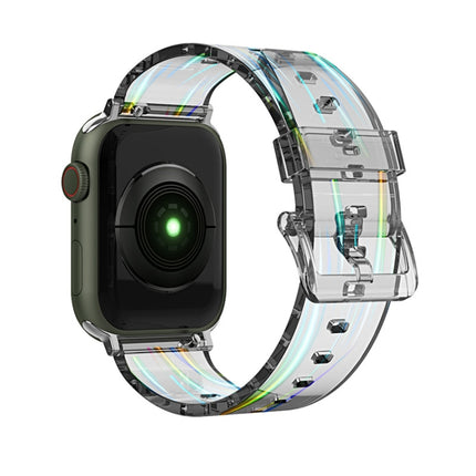 Colorful Transparent Silicone Watchband For Apple Watch Series, 7 45mm / 6 & SE & 5 & 4 44mm / 3 & 2 & 1 42mm, 7 41mm / 6 & SE & 5 & 4 40mm / 3 & 2 & 1 38mm - DealBuddy
