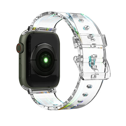 Colorful Transparent Silicone Watchband For Apple Watch Series, 7 45mm / 6 & SE & 5 & 4 44mm / 3 & 2 & 1 42mm, 7 41mm / 6 & SE & 5 & 4 40mm / 3 & 2 & 1 38mm - DealBuddy
