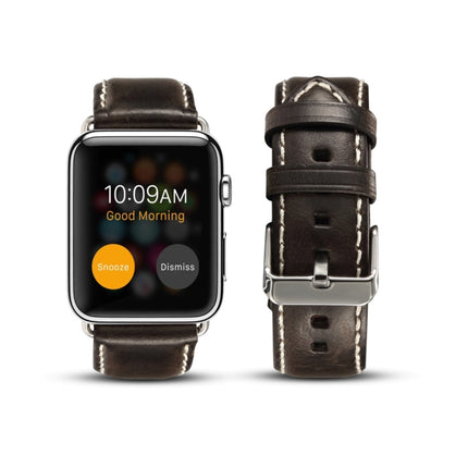 Oil Wax Retro Cowhide Strap Watchband, For Apple Watch Series, For Apple Watch Series 5 - DealBuddy