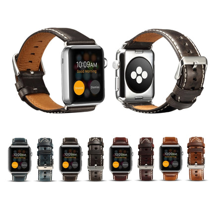 Oil Wax Retro Cowhide Strap Watchband, For Apple Watch Series, For Apple Watch Series 5 - DealBuddy