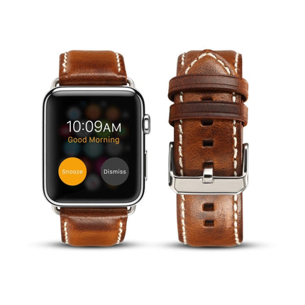 Oil Wax Retro Cowhide Strap Watchband, For Apple Watch Series, For Apple Watch Series 5 - DealBuddy
