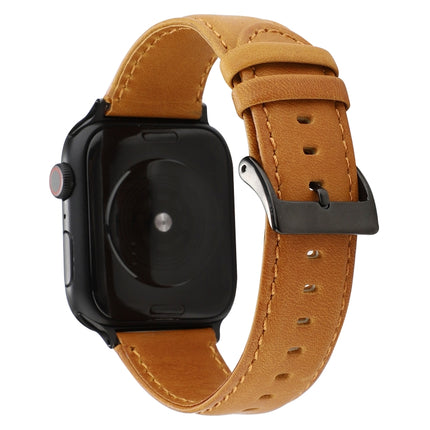 Oil Wax Crazy Horse Texture Genuine Leather Strap, For Apple Watch Series, For Apple Watch Series 5 - DealBuddy
